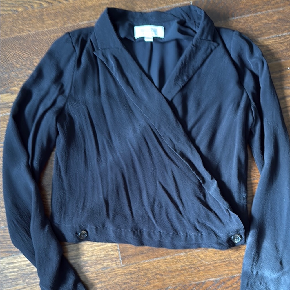 Black Wrap Blouse